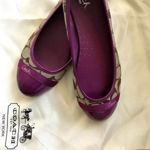 Purple & Tan Coach Chelsea Ballet Flats